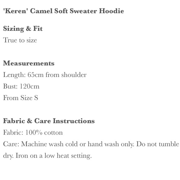 'Keren' Camel Soft Teddy Sweater Hoodie - Picture 5 of 6